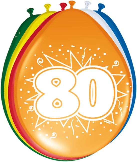 80. évszámos lufi (8 db/cs)