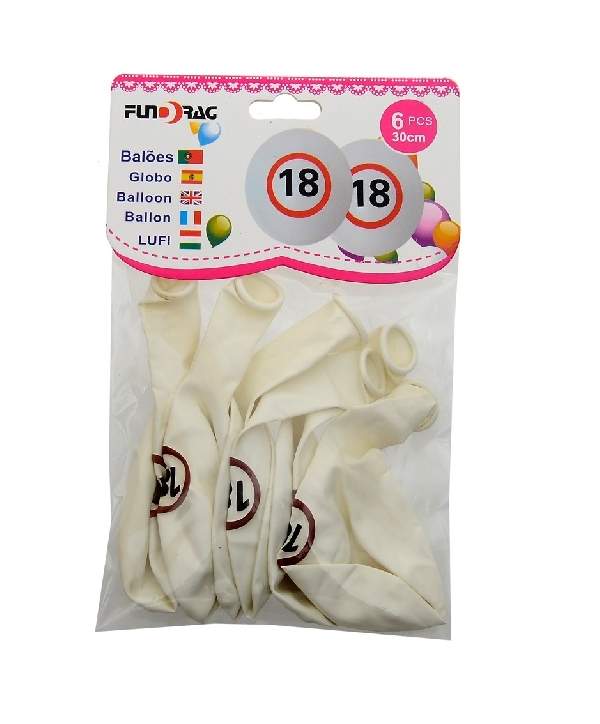 évszámos lufi 18. (6 db) 