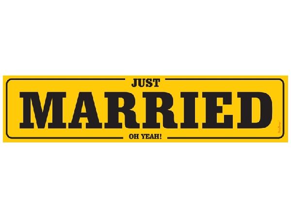 Esküvői rendszámtábla Just married (50x11 cm)-12862