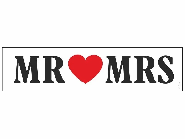 Esküvői rendszámtábla, Mr. and Mrs. (50x11 cm)