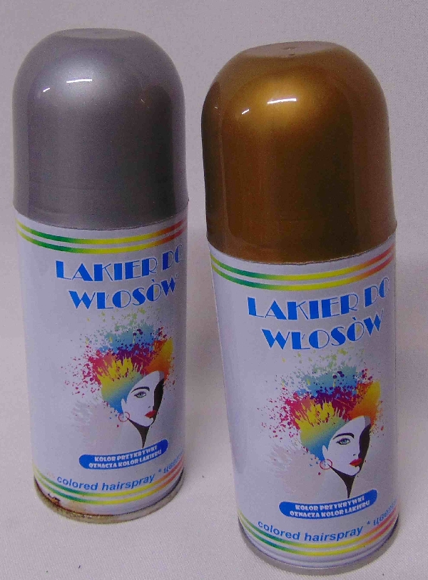 hajszínező spray, arany vagy ezüst