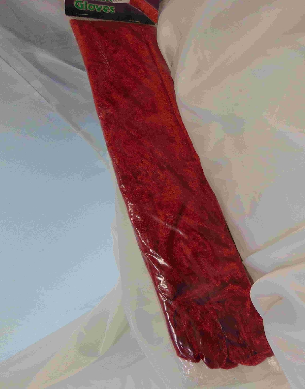 bordó bársony kesztyű (50 cm)