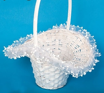 Sziromszóró kosárka, organza széllel 